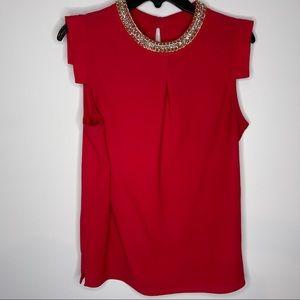 Moa Moa red sleeveless top size Large